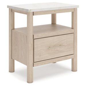 1-Drawer Nightstand With Marble-Look Top  |  Nightstands Bedroom Nightstands