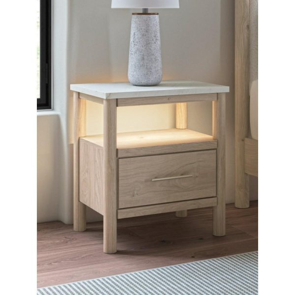 1-Drawer Nightstand With Marble-Look Top  |  Nightstands Bedroom Nightstands