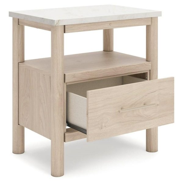 1-Drawer Nightstand With Marble-Look Top  |  Nightstands Bedroom Nightstands