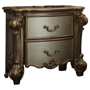 2 Drawer Nightstand With Carved Details  |  Nightstands Bedroom Nightstands