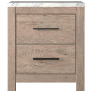 2-Drawer Nightstand With Faux Marble Top  |  Nightstands Bedroom Nightstands