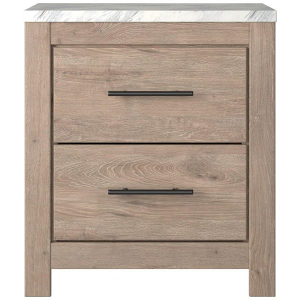 2-Drawer Nightstand With Faux Marble Top  |  Nightstands Bedroom Nightstands