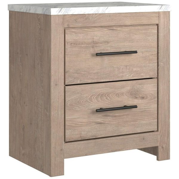 2-Drawer Nightstand With Faux Marble Top  |  Nightstands Bedroom Nightstands