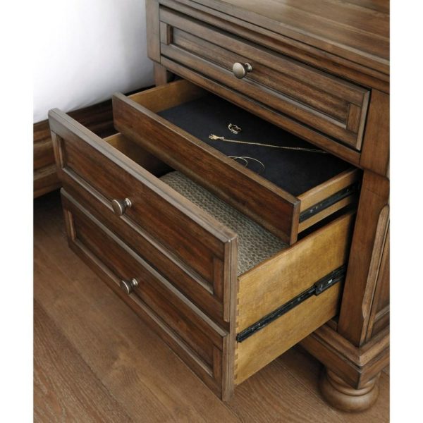 2-Drawer Nightstand With Hidden Felt-Lined Jewelry Drawer  |  Nightstands Bedroom Nightstands