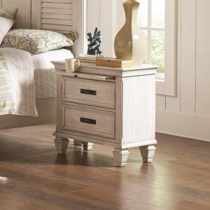 2 Drawer Nightstand With Pull Out Tray  |  Nightstands Bedroom Nightstands