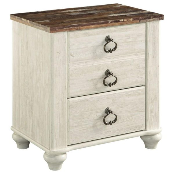 2-Drawer Nightstand With Usb Charging  |  Nightstands Bedroom Nightstands