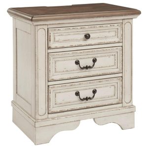 3-Drawer Nightstand With Outlet And Usb Ports  |  Nightstands Bedroom Nightstands