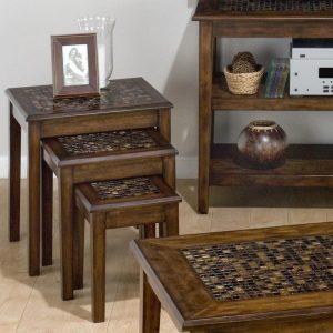 3-Piece Nesting Chairside Table With Mosaic Tile Inlay  |  End & Side Tables End & Side Tables End & Side Tables