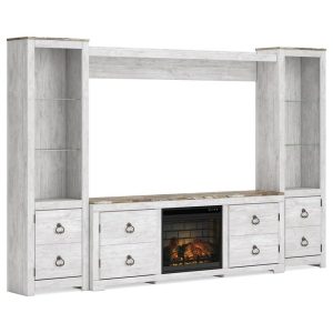 4-Piece Entertainment Center With Electric Fireplace  |  Tv Stands Living Room Tv Stands