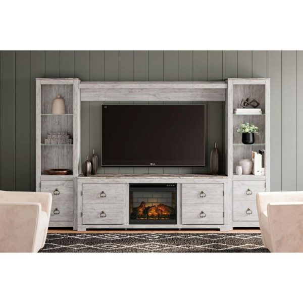 4-Piece Entertainment Center With Electric Fireplace  |  Tv Stands Living Room Tv Stands