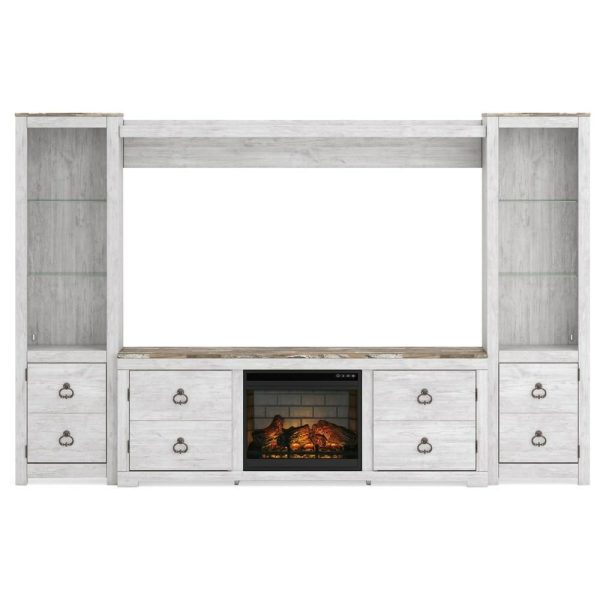 4-Piece Entertainment Center With Electric Fireplace  |  Tv Stands Living Room Tv Stands