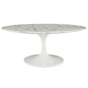 42″ Oval-Shaped Artificial Marble Coffee Table  |  Coffee Tables Coffee Tables Coffee Tables