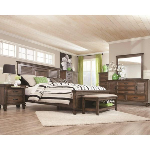 5 Drawer Dresser With 2 Louvered Doors  |  Dressers Bedroom Dressers