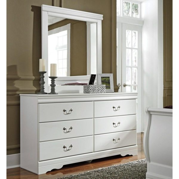 6-Drawer Dresser And Mirror Combination  |  Mirrored Dressers Bedroom Mirrored Dressers