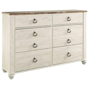 6-Drawer Dresser With Rustic Look Top  |  Dressers Bedroom Dressers