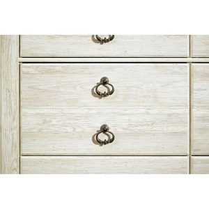 6-Drawer Dresser With Rustic Look Top & Mirror  |  Mirrored Dressers Bedroom Mirrored Dressers