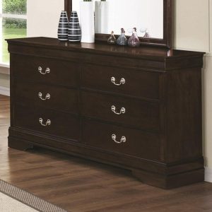 6 Drawer Dresser With Silver Bails  |  Dressers Bedroom Dressers