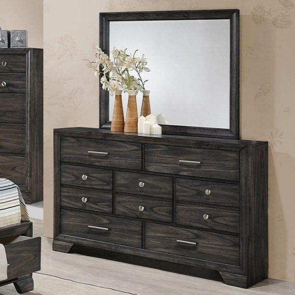 7-Drawer Dresser And Mirror Combo  |  Mirrored Dressers Bedroom Mirrored Dressers