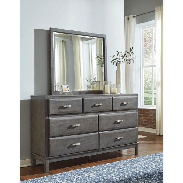 7-Drawer Dresser And Mirror Set  |  Mirrored Dressers Bedroom Mirrored Dressers