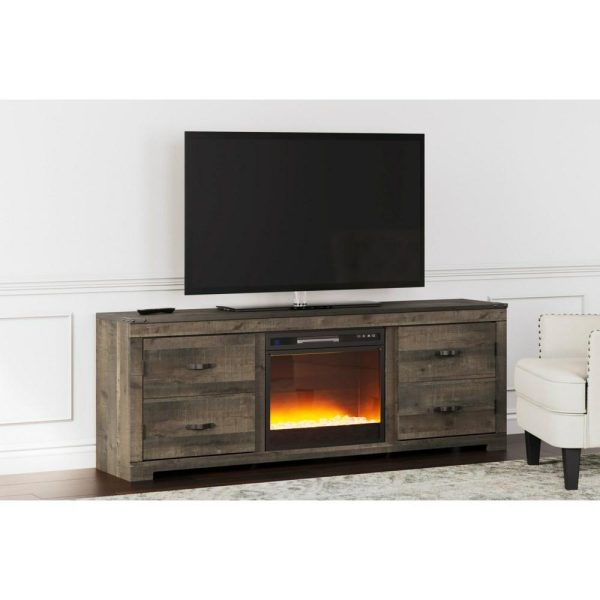 72″ Rustic Tv Stand With Electric Fireplace  |  Tv Stands Living Room Tv Stands