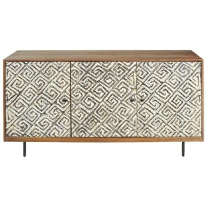 Accent Cabinet With Greek Key Design Doors  |  Accent Cabinets Accent Cabinets Accent Cabinets