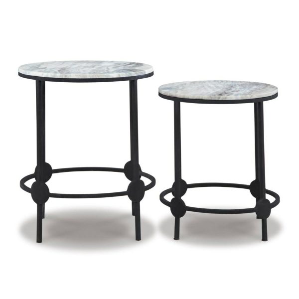 Accent Table (Set Of 2) With Marble Top  |  End & Side Tables End & Side Tables End & Side Tables