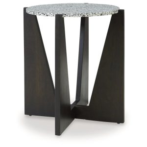 Accent Table With Round Terrazzo Top  |  End & Side Tables End & Side Tables End & Side Tables