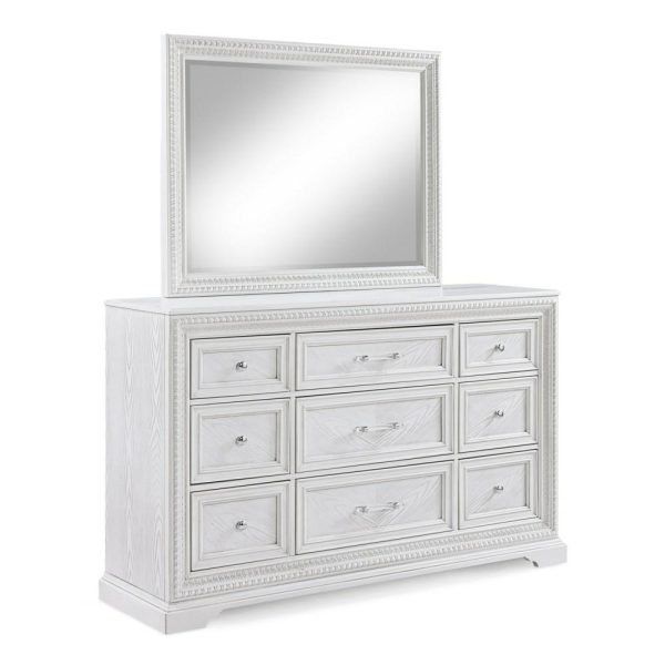 Alexandria Transitional Dresser And Mirror  |  Mirrored Dressers Bedroom Mirrored Dressers