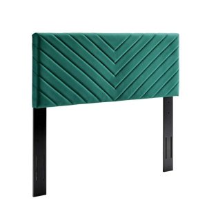 Angular Channel Tufted Performance Velvet Twin Headboard  |  Headboards Bedroom Headboards