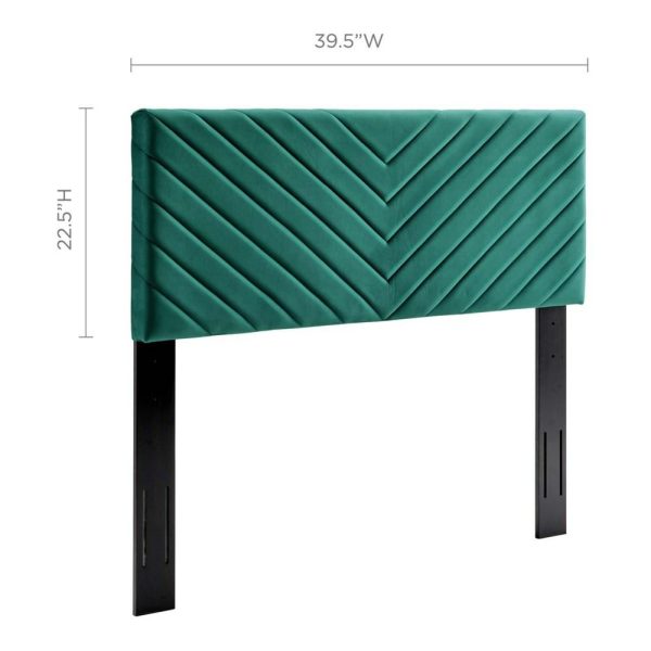 Angular Channel Tufted Performance Velvet Twin Headboard  |  Headboards Bedroom Headboards