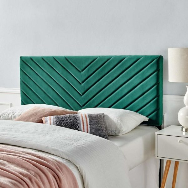 Angular Channel Tufted Performance Velvet Twin Headboard  |  Headboards Bedroom Headboards