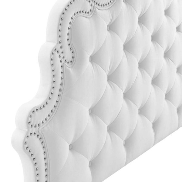 Arabella Button-Tufted Performance Velvet Full/Queen Headboard  |  Headboards Bedroom Headboards