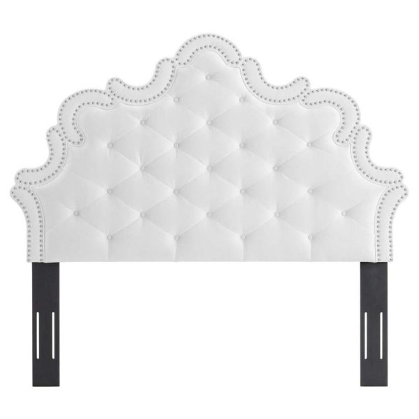 Arabella Button-Tufted Performance Velvet Full/Queen Headboard  |  Headboards Bedroom Headboards