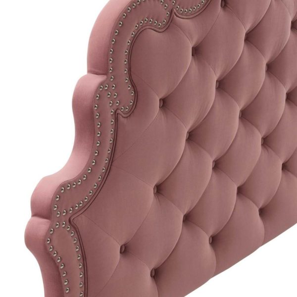 Arabella Button-Tufted Performance Velvet King/California King Headboard  |  Headboards Bedroom Headboards