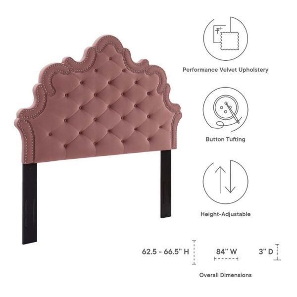 Arabella Button-Tufted Performance Velvet King/California King Headboard  |  Headboards Bedroom Headboards