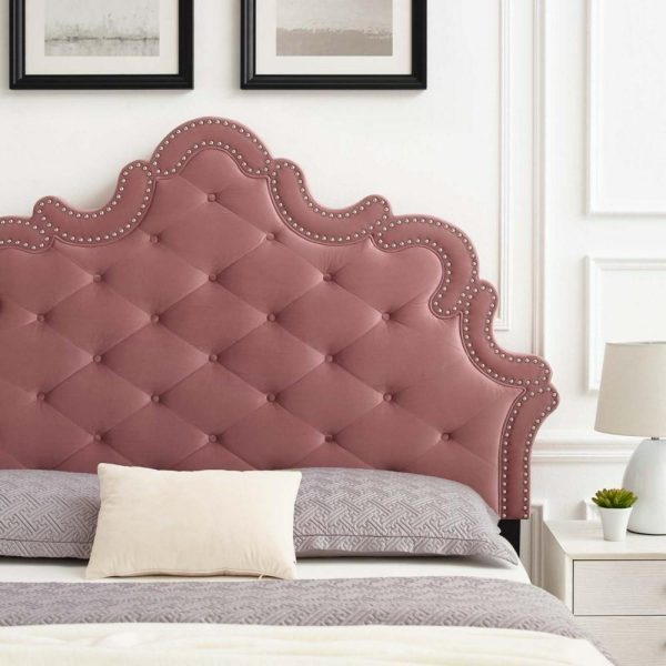 Arabella Button-Tufted Performance Velvet King/California King Headboard  |  Headboards Bedroom Headboards