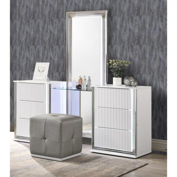 Aspen Contemporary Vanity – White  |  Makeup Vanities Bedroom Makeup Vanities