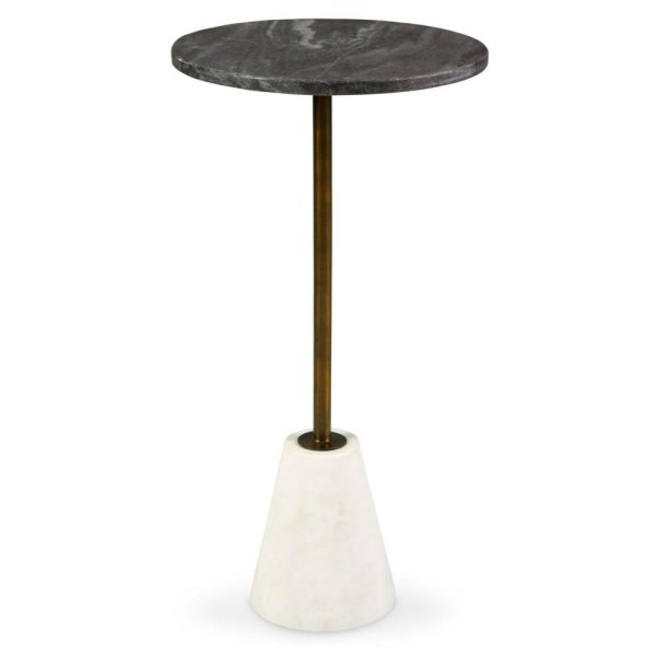 Black And White Marble Top Accent Table With White Marble Base  |  End & Side Tables End & Side Tables End & Side Tables