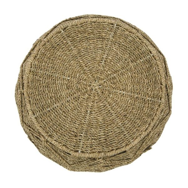 Boho Woven Seagrass Stool  |  Ottomans Living Room Ottomans