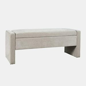 Braun Contemporary Upholstered Storage Bench – Grey  |  Benches Benches Benches