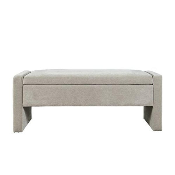 Braun Contemporary Upholstered Storage Bench – Grey  |  Benches Benches Benches