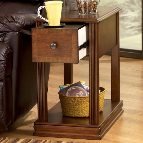 Brown Moulded Hamlyn Chairside End Table With Slide Board  |  End & Side Tables End & Side Tables End & Side Tables