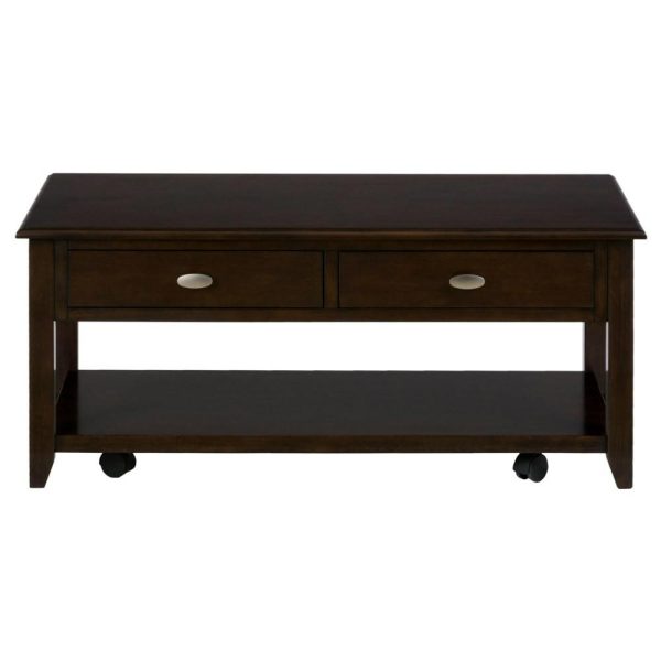 Castered Cocktail Table With 2 Pull-Thru Drawers  |  Coffee Tables Coffee Tables Coffee Tables