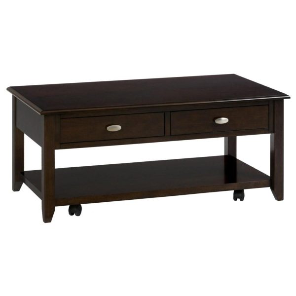 Castered Cocktail Table With 2 Pull-Thru Drawers  |  Coffee Tables Coffee Tables Coffee Tables