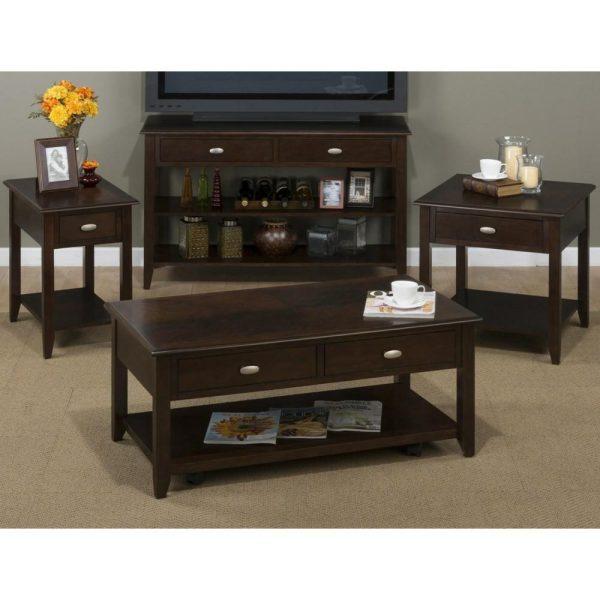 Castered Cocktail Table With 2 Pull-Thru Drawers  |  Coffee Tables Coffee Tables Coffee Tables