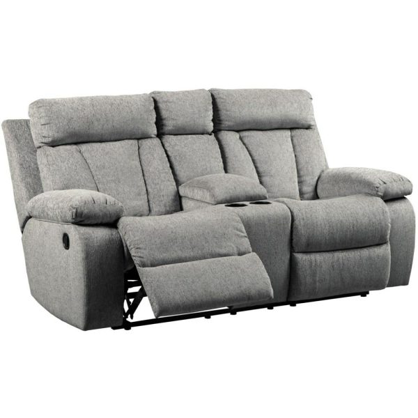 Casual Double Reclining Love Seat With Console  |  Reclining Loveseats Living Room Reclining Loveseats