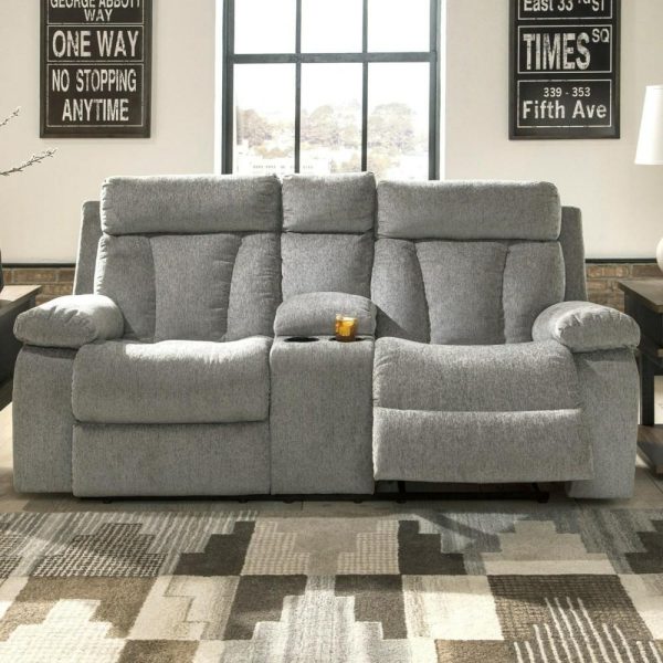 Casual Double Reclining Love Seat With Console  |  Reclining Loveseats Living Room Reclining Loveseats