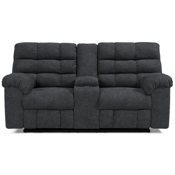 Casual Double Reclining Loveseat W/ Console  |  Reclining Loveseats Living Room Reclining Loveseats