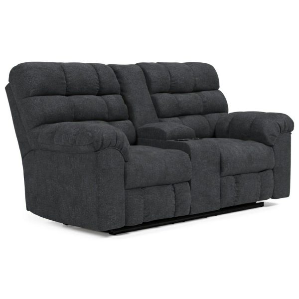 Casual Double Reclining Loveseat W/ Console  |  Reclining Loveseats Living Room Reclining Loveseats