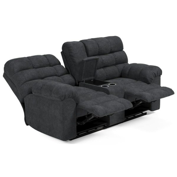 Casual Double Reclining Loveseat W/ Console  |  Reclining Loveseats Living Room Reclining Loveseats